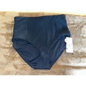 NEW NWT Calia Bikini Bottom Size Small High Rise Rib Women Ardosia Slate Bathing